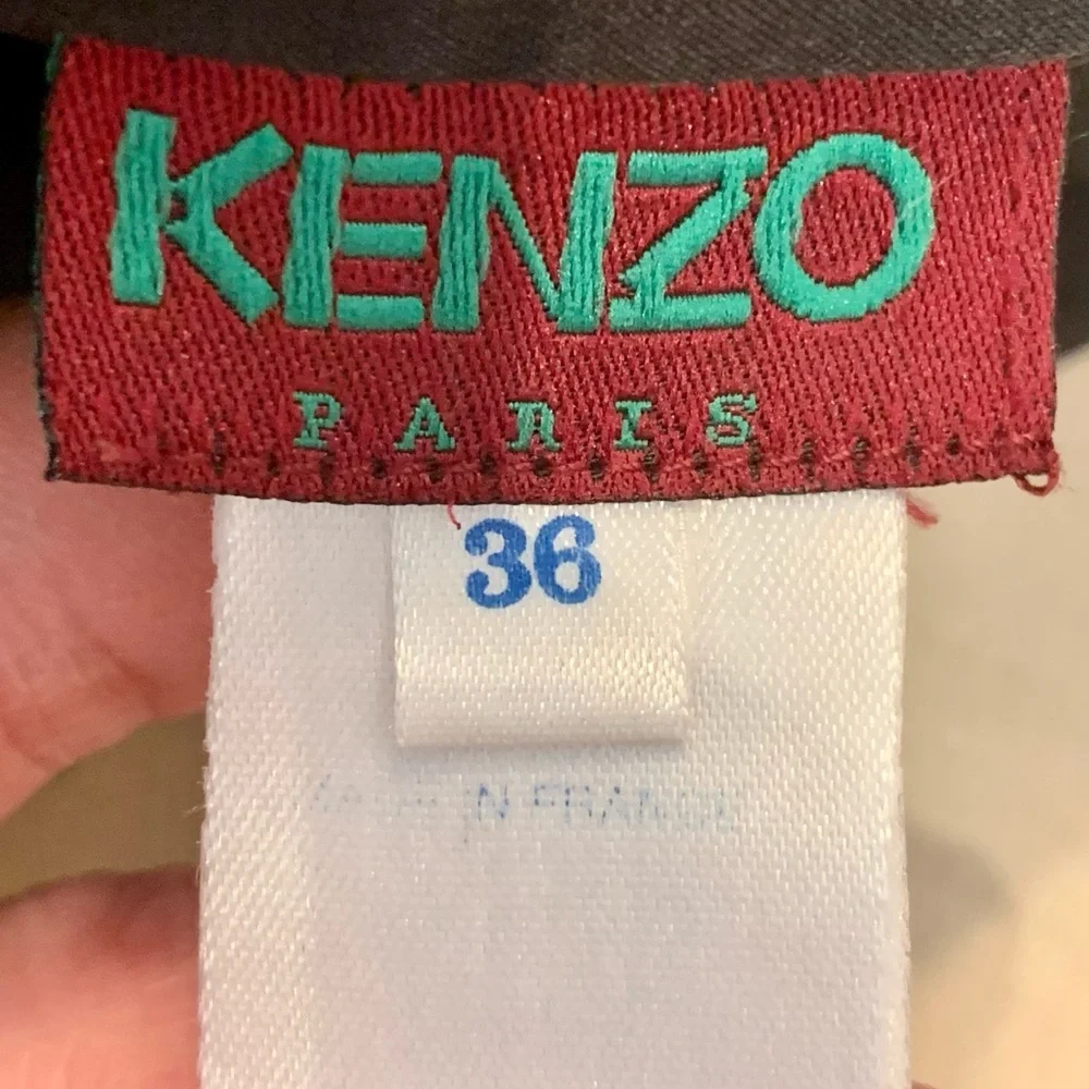 KENZO PARIS Poplin Stretch Button Up Black Blouse - Picture 2 of 15